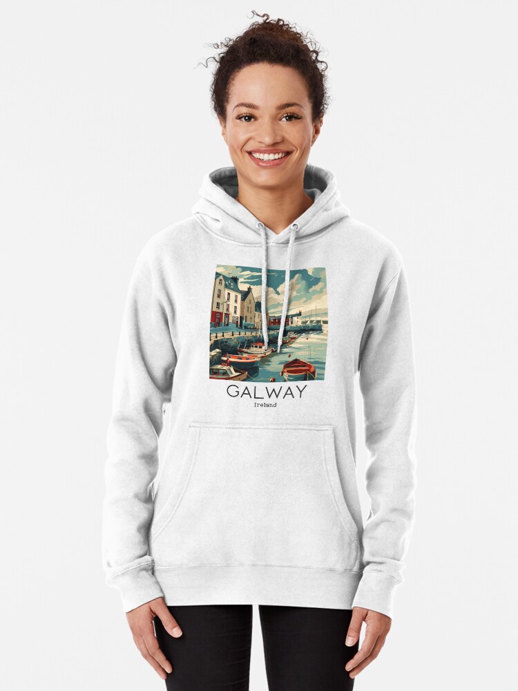 A Vintage Travel Illustration of Galway Ireland Pullover