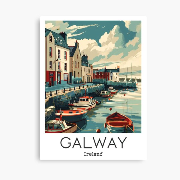 Item preview, A Vintage Travel Illustration of Galway - Ireland  designed and sold by GoodOldVintage.