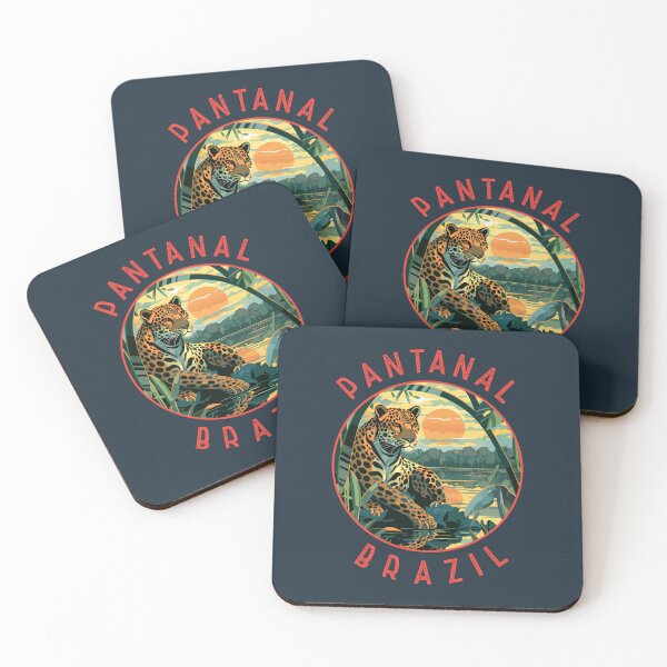 Item preview, Pantanal Brazil Jaguar Retro Distressed Circle designed and sold by KrisSidDesigns.
