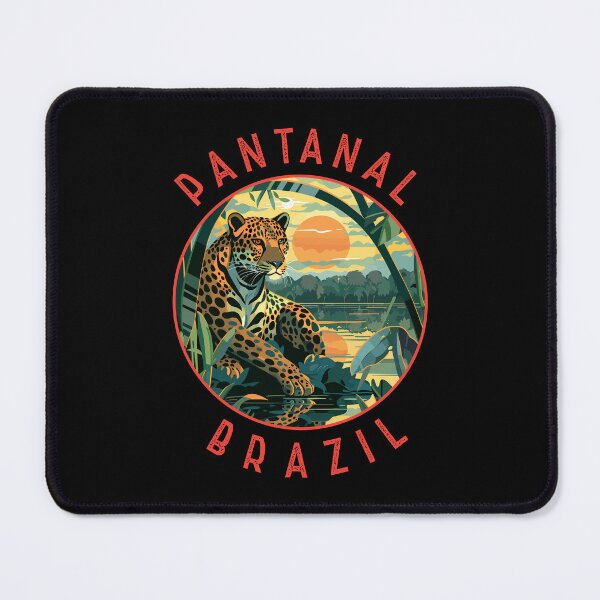 Item preview, Pantanal Brazil Jaguar Retro Distressed Circle designed and sold by KrisSidDesigns.