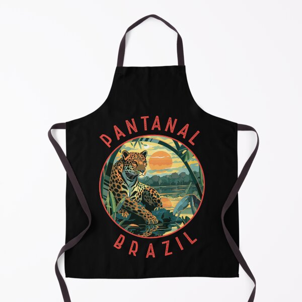 Item preview, Pantanal Brazil Jaguar Retro Distressed Circle designed and sold by KrisSidDesigns.