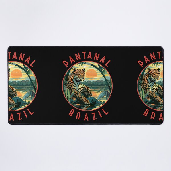 Item preview, Pantanal Brazil Jaguar Retro Distressed Circle designed and sold by KrisSidDesigns.