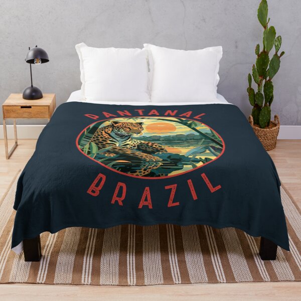 Item preview, Pantanal Brazil Jaguar Retro Distressed Circle designed and sold by KrisSidDesigns.