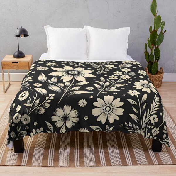 Item preview, Black and Beige Floral Pattern designed and sold by GraphicsClub.