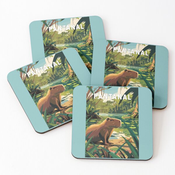 Item preview, Pantanal Brazil Capybara Travel Art Vintage designed and sold by KrisSidDesigns.