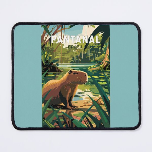 Item preview, Pantanal Brazil Capybara Travel Art Vintage designed and sold by KrisSidDesigns.