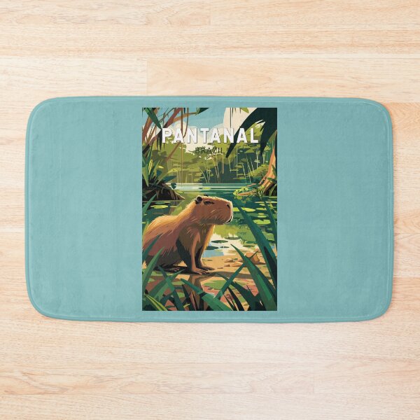 Item preview, Pantanal Brazil Capybara Travel Art Vintage designed and sold by KrisSidDesigns.