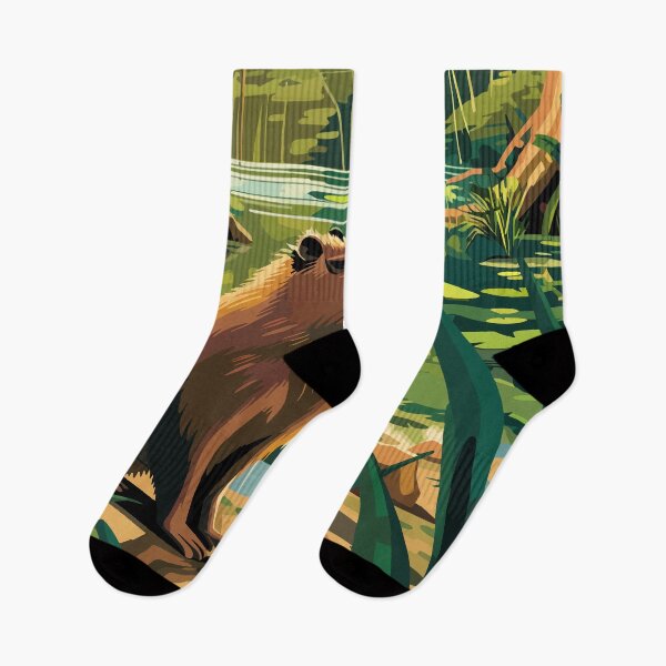 Item preview, Pantanal Brazil Capybara Travel Art Vintage designed and sold by KrisSidDesigns.