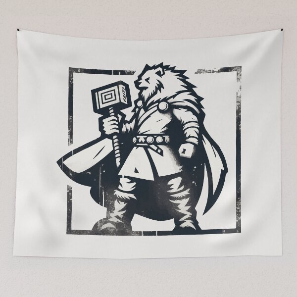 Item preview, Vintage Outline Bear Berserker Viking Warrior designed and sold by TomFrontierArt.