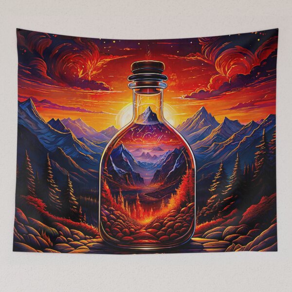 Item preview, The sunset in the mountains through the glass. designed and sold by PixelCraftDSG.