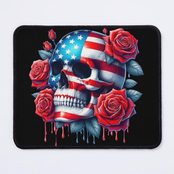 Artikelvorschau, Amerikanische Flagge Totenkopf #1 entworfen und verkauft von PrintspireArts.