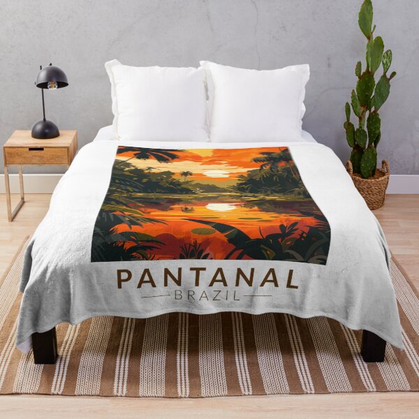 Item preview, Pantanal Brazil Sunset Travel Art Vintage designed and sold by KrisSidDesigns.
