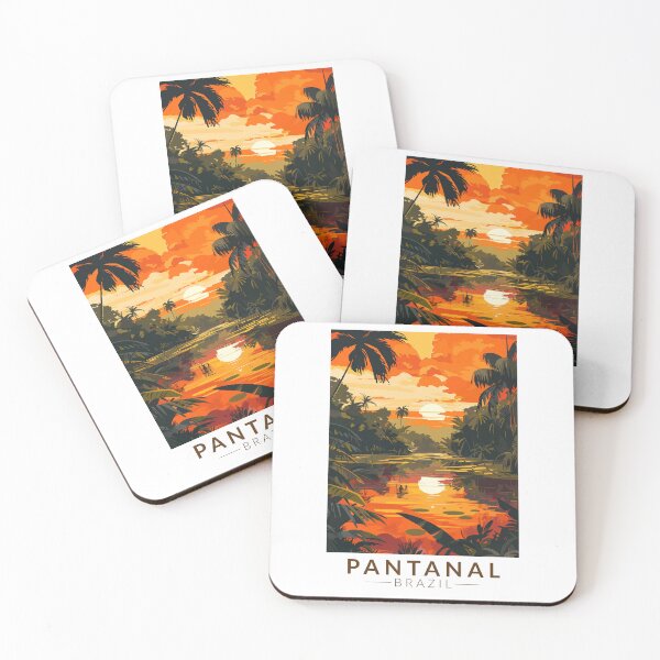 Item preview, Pantanal Brazil Sunset Travel Art Vintage designed and sold by KrisSidDesigns.