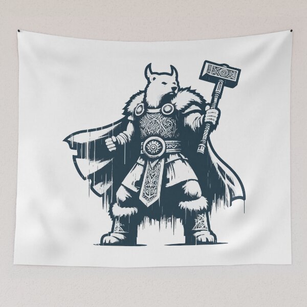 Item preview, Vintage Outline Bear Viking Warrior designed and sold by TomFrontierArt.