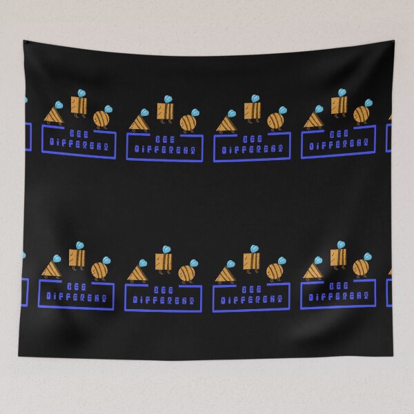 Item preview, BEE DIFFERENT, 3 funny bees in the shape of a triangle, square and circle designed and sold by Martapp.