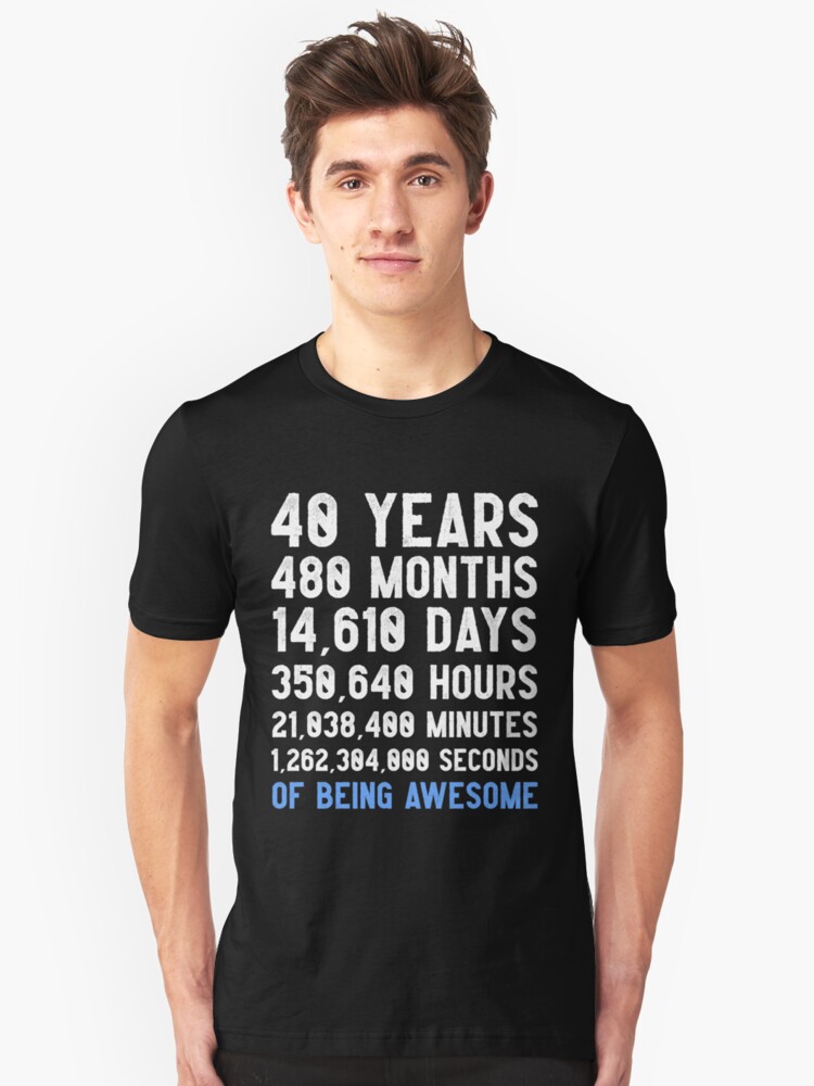 Men S 40th Birthday Countdown T Shirt Funny Gift Birthday Gift 40