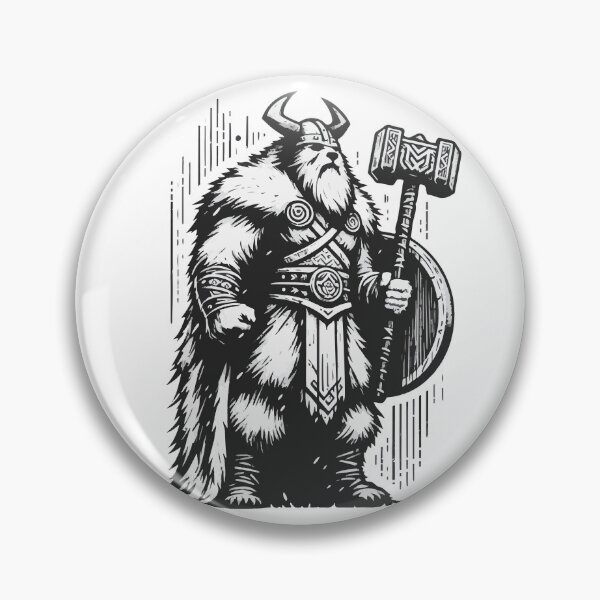 Item preview, Vintage Outline Bear Viking Warrior Berserker designed and sold by TomFrontierArt.