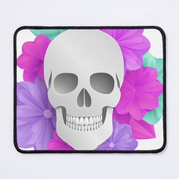 Item preview, Paper Skull and Flowers - Hot Pink designed and sold by redmakesart.