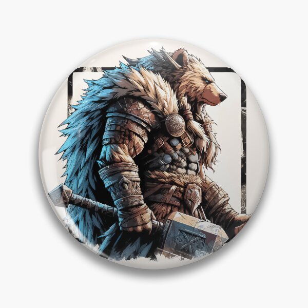 Item preview, Retro Bear Viking Warrior Berserker designed and sold by TomFrontierArt.