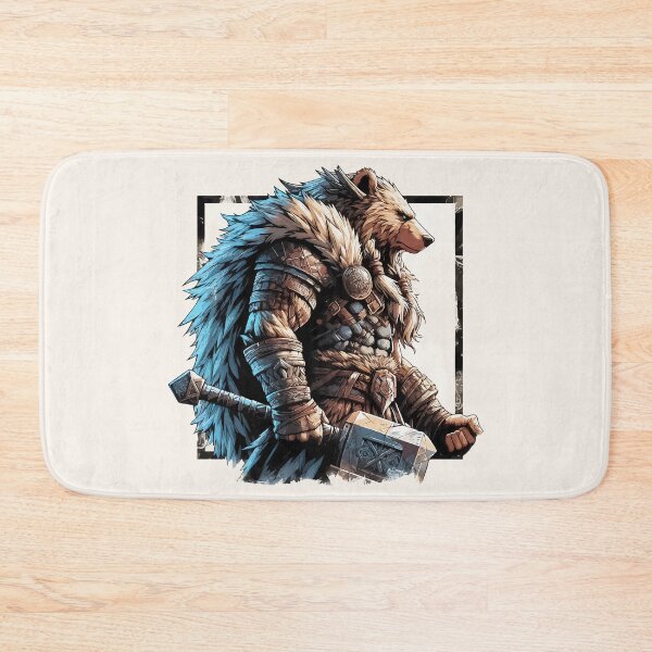 Artikelvorschau, Retro Bär Wikinger Krieger Berserker entworfen und verkauft von TomFrontierArt.