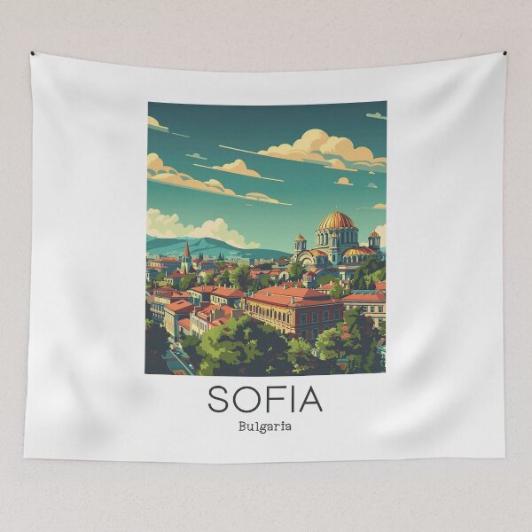 Item preview, A Vintage Travel Illustration of Sofia - Bulgaria designed and sold by GoodOldVintage.