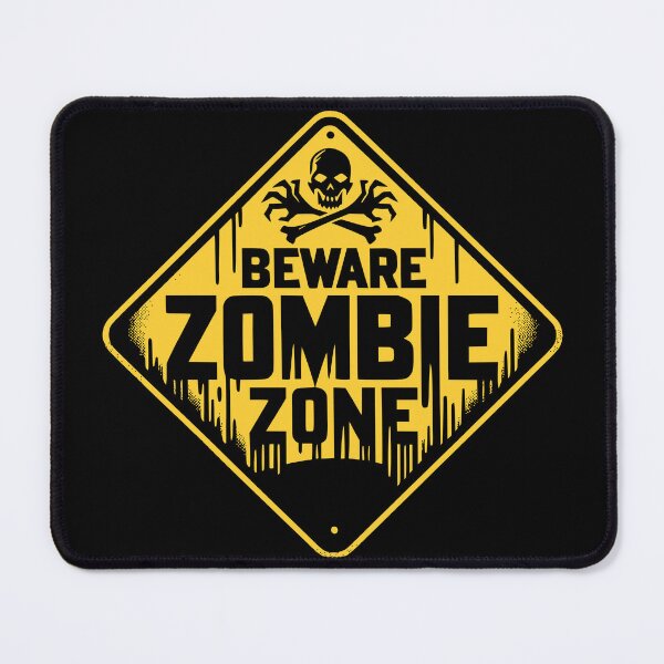 Item preview, Beware Zombie Zone Sign Black and Yellow designed and sold by PrintSoulDesign.