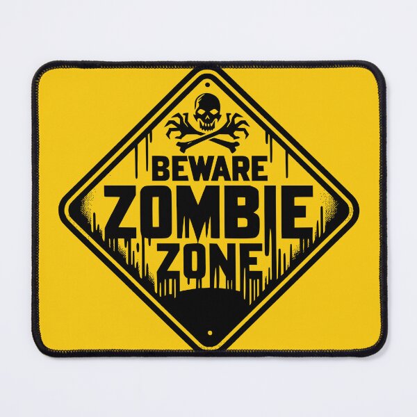 Item preview, Beware Zombie Zone Sign Black designed and sold by PrintSoulDesign.