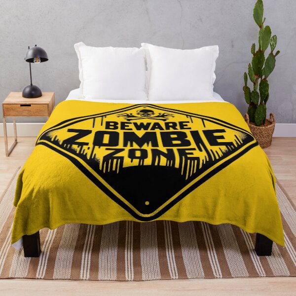 Item preview, Beware Zombie Zone Sign Black designed and sold by PrintSoulDesign.