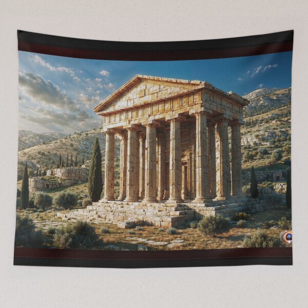 Item preview, A Majestic Greco-Roman Old Temple Stands In Solitude AI Concept Art by Xzendo7 designed and sold by Xzendor7 Digital Art Creations.