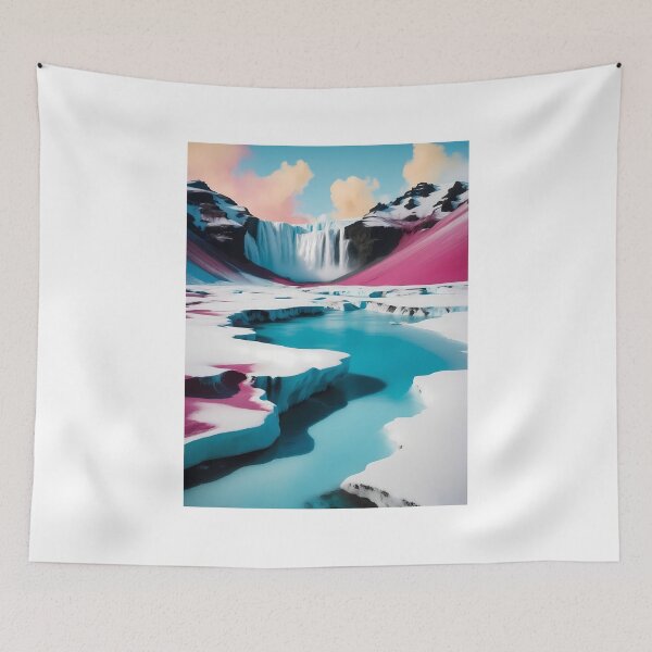 Item preview, Skogafoss, Iceland, design in pop art style designed and sold by CreativeSparkzz.