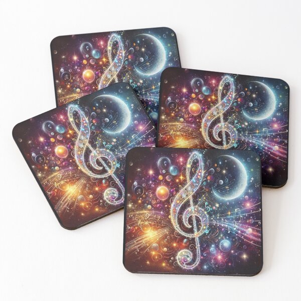Item preview, Treble Moon The Stars & Music Everywhere AI Generated designed and sold by BrightrDayMusicArt.