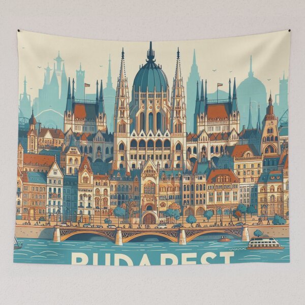 Item preview, Budapest, Hungary Animated Style Symbolic Attractions designed and sold by Gaborai.