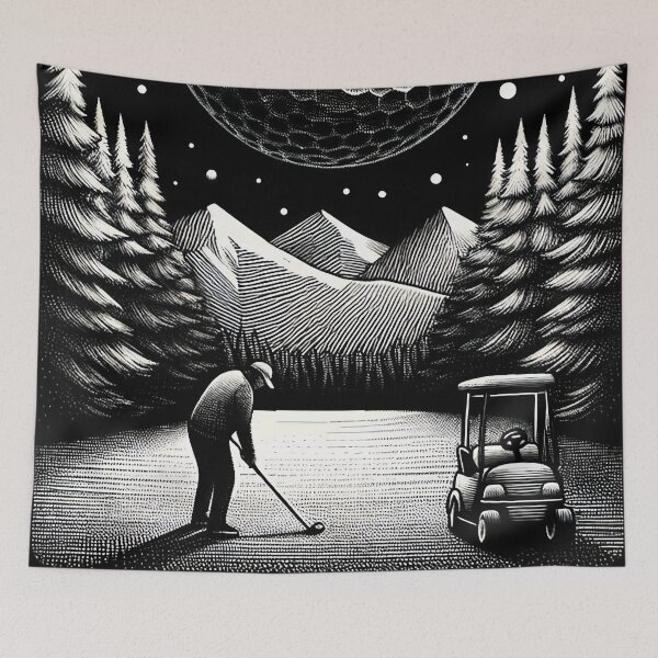 Item preview, Moonlit Golfer Golfing Serenity on the Golf Green designed and sold by SportsT-Shirts.