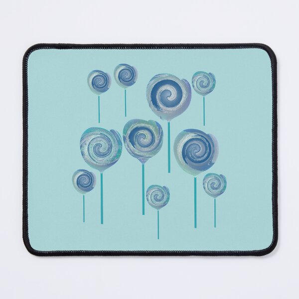 Item preview, 10 Blue Lollipops with Abstract Ocean Wave Design designed and sold by Beachy.