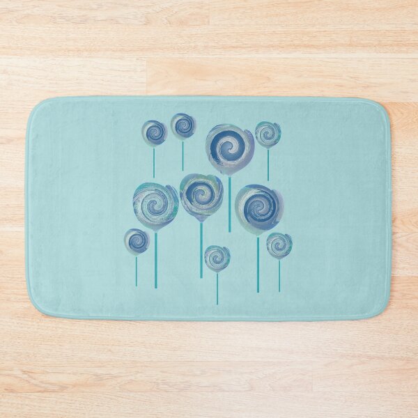 Item preview, 10 Blue Lollipops with Abstract Ocean Wave Design designed and sold by Beachy.