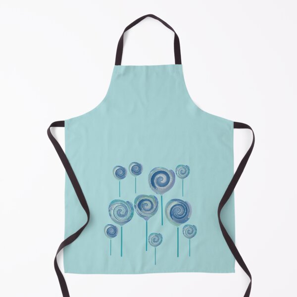Item preview, 10 Blue Lollipops with Abstract Ocean Wave Design designed and sold by Beachy.