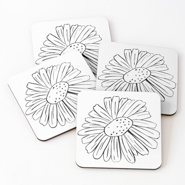 Artikelvorschau, Gänseblümchen (schwarz-weiß) – Geburtsmonatsblume des Aprils entworfen und verkauft von keligraphie.