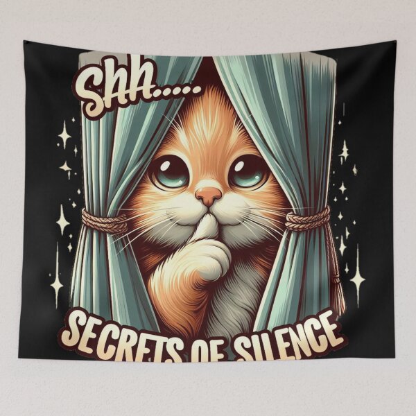Item preview, Cat say Shhh... secrets of silence  designed and sold by Coollzone.