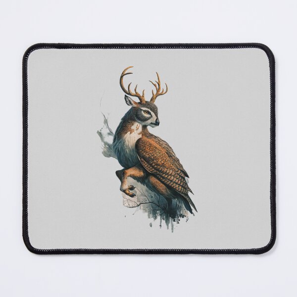 Item preview, A fantastical hybrid creature, gracefully merging the charm of a deer with the elegance of an owl designed and sold by 123ks.