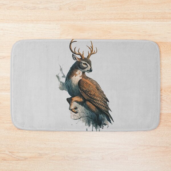 Item preview, A fantastical hybrid creature, gracefully merging the charm of a deer with the elegance of an owl designed and sold by 123ks.