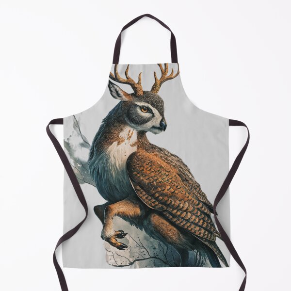 Item preview, A fantastical hybrid creature, gracefully merging the charm of a deer with the elegance of an owl designed and sold by 123ks.
