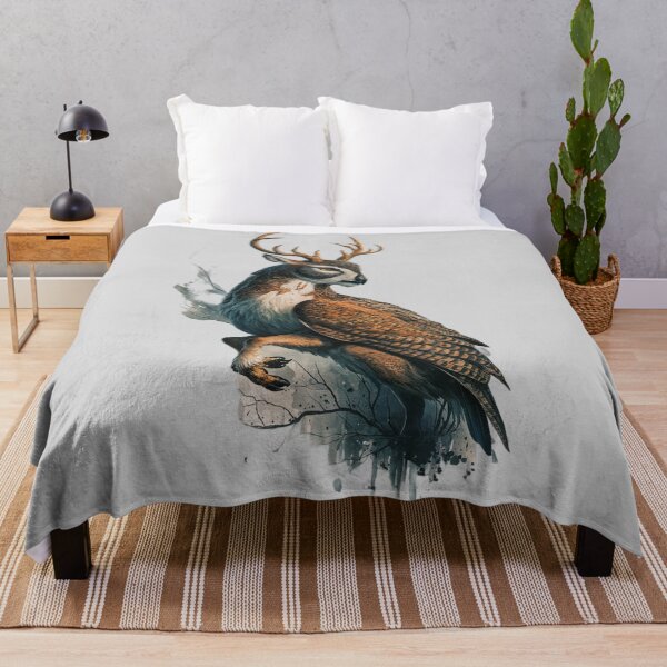 Item preview, A fantastical hybrid creature, gracefully merging the charm of a deer with the elegance of an owl designed and sold by 123ks.