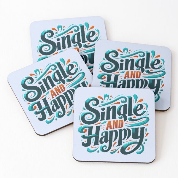 Item preview, single and happy, typography designed and sold by maxmaj.
