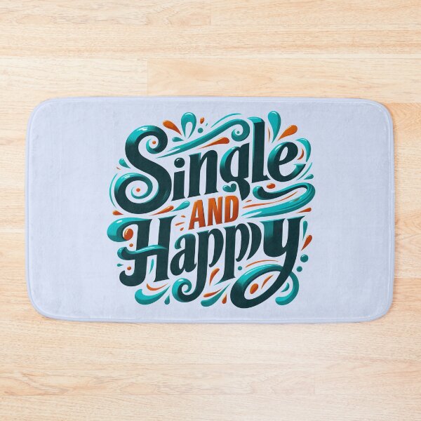 Item preview, single and happy, typography designed and sold by maxmaj.