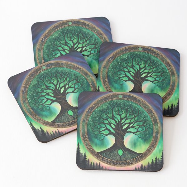 Item preview, Tree of life with northern lights designed and sold by KikiArtDesignz.