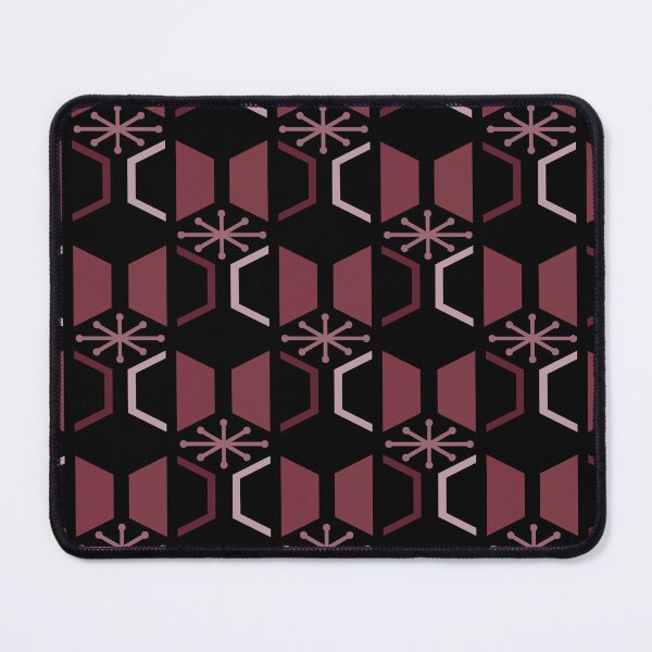 Item preview, Atomic Age Hexagons Black Burgundy designed and sold by thepixelgarden.