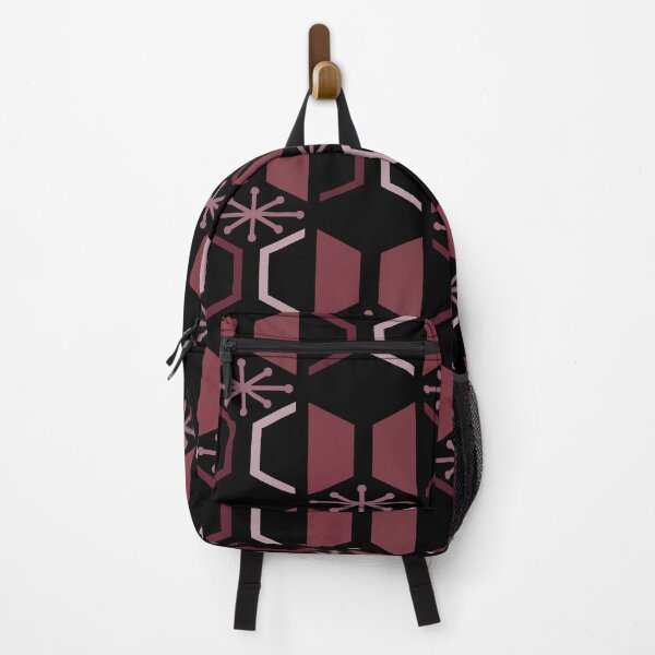 Artikelvorschau, Atomic Age Hexagons Schwarz Burgund entworfen und verkauft von thepixelgarden.