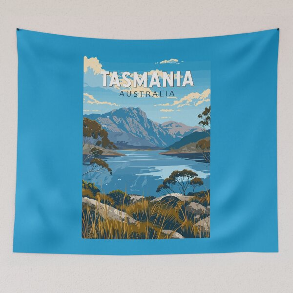 Item preview, Tasmania Australia Travel Art Vintage designed and sold by KrisSidDesigns.