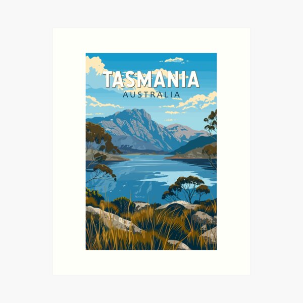 Item preview, Tasmania Australia Travel Art Vintage designed and sold by KrisSidDesigns.