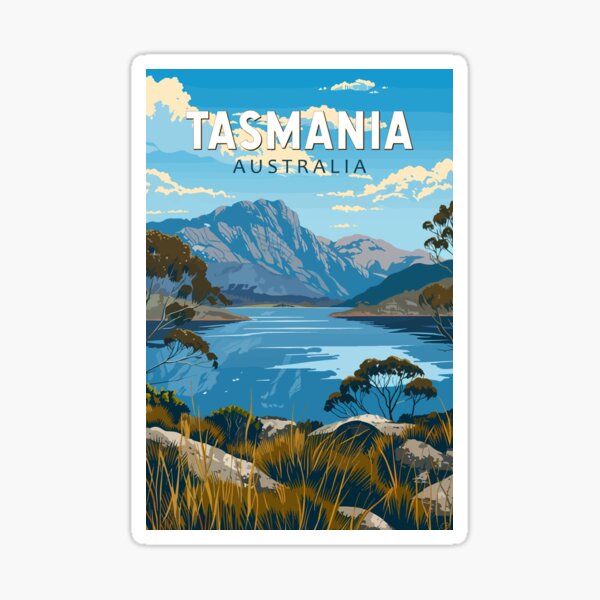 Item preview, Tasmania Australia Travel Art Vintage designed and sold by KrisSidDesigns.